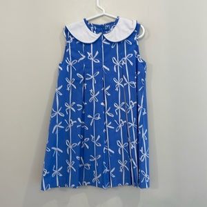 The Beaufort Bonnet Company Blue and White Bow Dress